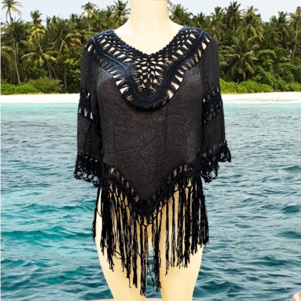 Beautiful boho black blouse.